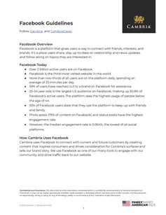Facebook Guidelines | Cambria Partners
