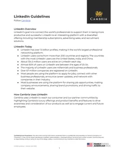 LinkedIn Guidelines | Cambria Partners