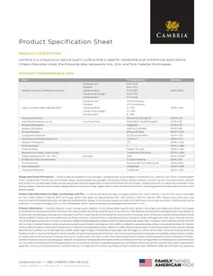 Product Specification Sheet | English
