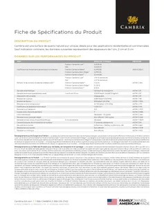 Product Specification Sheet | Canadian French
