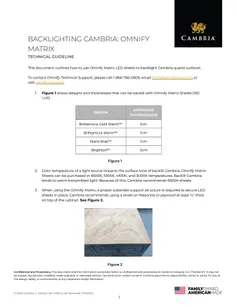 Backlighting Cambria - Omnify Matrix - Technical Guideline