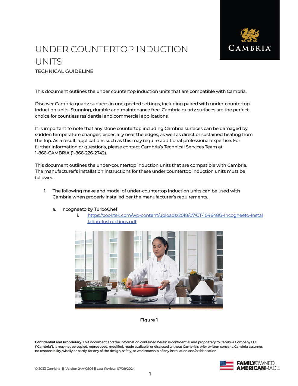 Under Countertop Induction Units Technical Guideline